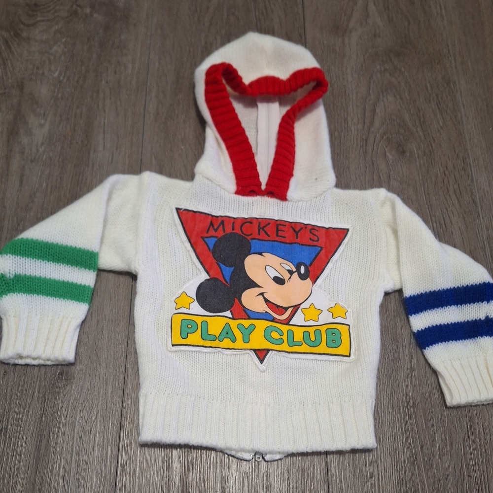 Vintage 80's Mickey Mouse Play Club Sweater Toddler 12 Months
